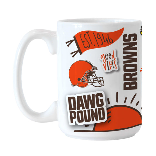 Cleveland Browns 15oz Native Sublimated Mug - Logo Brands - Flyclothing LLC