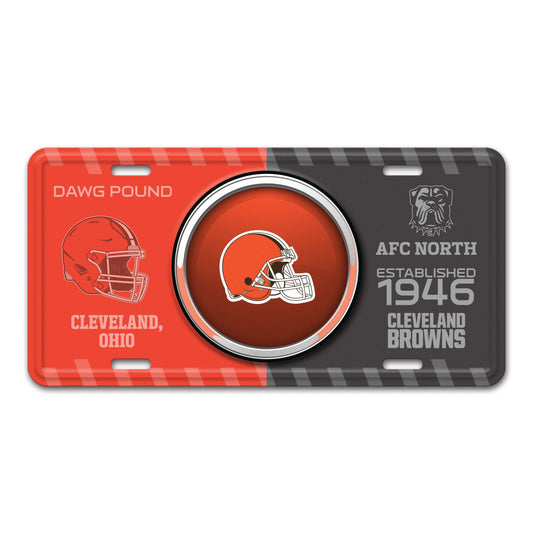NFL - Cleveland Browns Embossed Metal License Plate - Logo Brands - Flyclothing LLC