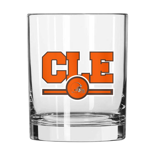 Cleveland Browns 14oz Letterman Rocks Glass - Logo Brands - Flyclothing LLC