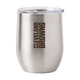 Cleveland Browns Silver 16oz Gameday Stainless Curved Beverage - Logo Brands - Flyclothing LLC