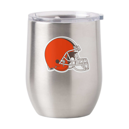 Cleveland Browns Silver 16oz Gameday Stainless Curved Beverage - Logo Brands - Flyclothing LLC