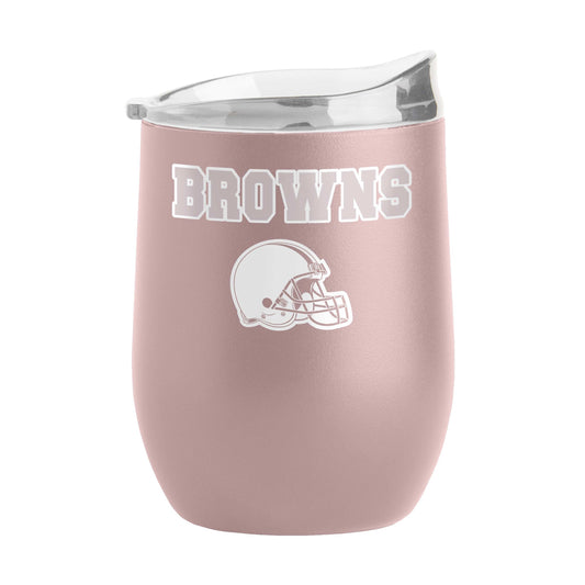 Cleveland Browns 16oz Stencil Powder Coat Curved Beverage - Logo Brands - Flyclothing LLC