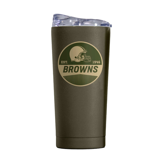 Cleveland Browns 20oz Badge Powder Coat Tumbler - Logo Brands - Flyclothing LLC