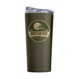 Cleveland Browns 20oz Badge Powder Coat Tumbler - Logo Brands - Flyclothing LLC