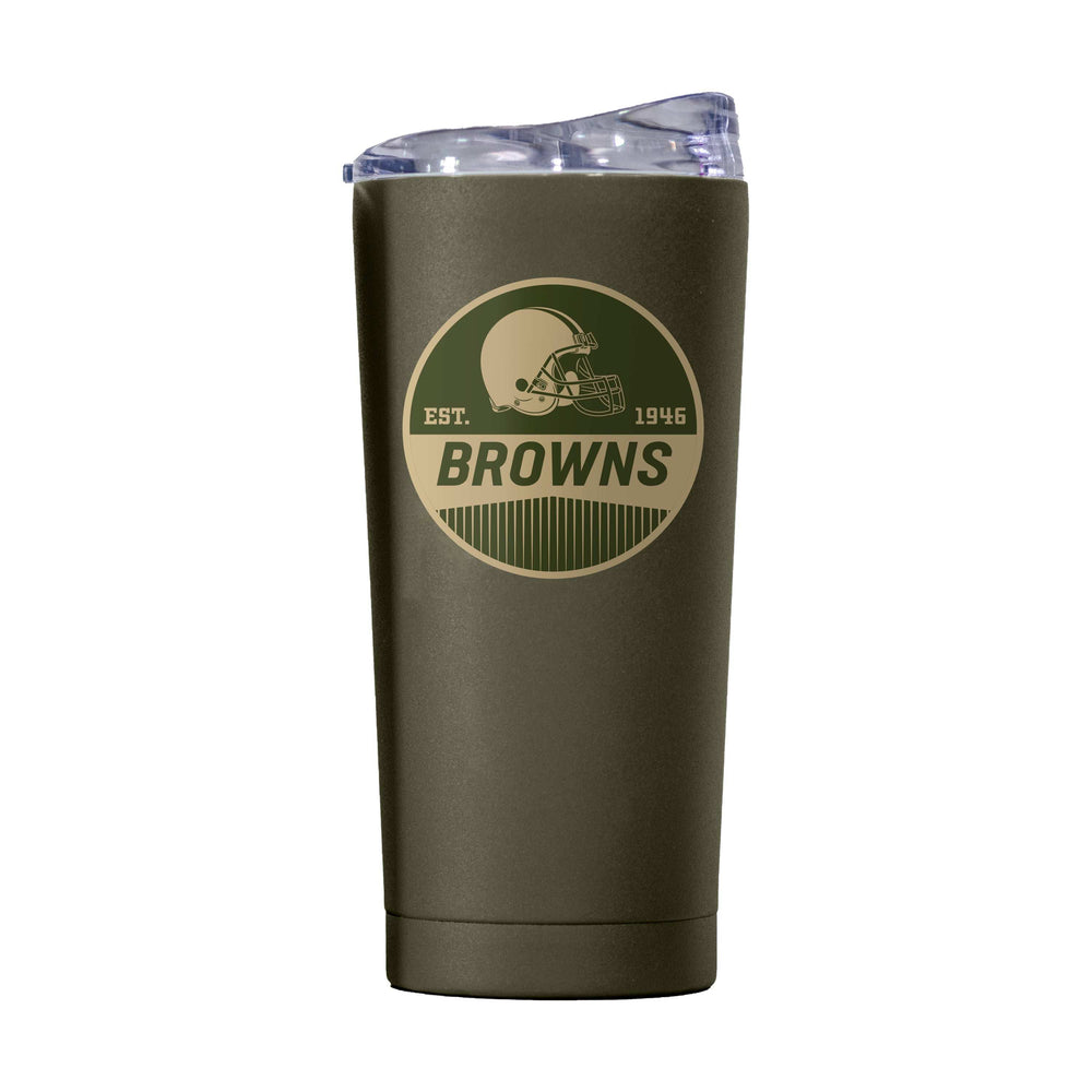 Cleveland Browns 20oz Badge Powder Coat Tumbler - Logo Brands - Flyclothing LLC