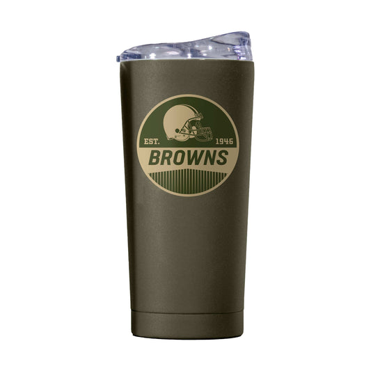 Cleveland Browns 20oz Badge Powder Coat Tumbler - Logo Brands - Flyclothing LLC