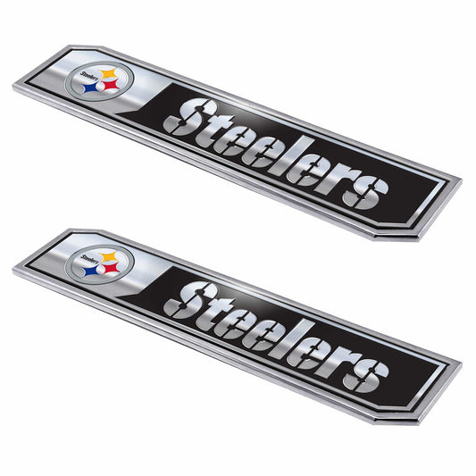 Pittsburgh Steelers 2 Piece Heavy Duty Aluminum Embossed Truck Emblem Set - Pittsburgh Steelers