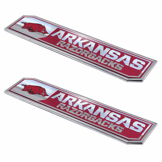 Arkansas Razorbacks 2 Piece Heavy Duty Aluminum Embossed Truck Emblem Set - Arkansas