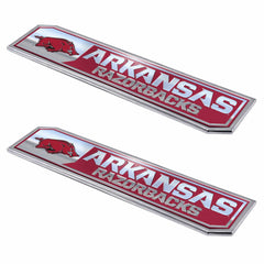 Arkansas Razorbacks 2 Piece Heavy Duty Aluminum Embossed Truck Emblem Set - Arkansas
