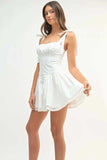 MABLE Shoulder Tie Corset Panel Mini Dress - Trendsi - Flyclothing LLC