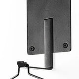 24" Black Distressed Geometric Metal Solid Wood And Glass Wall Sconce Candle Holder