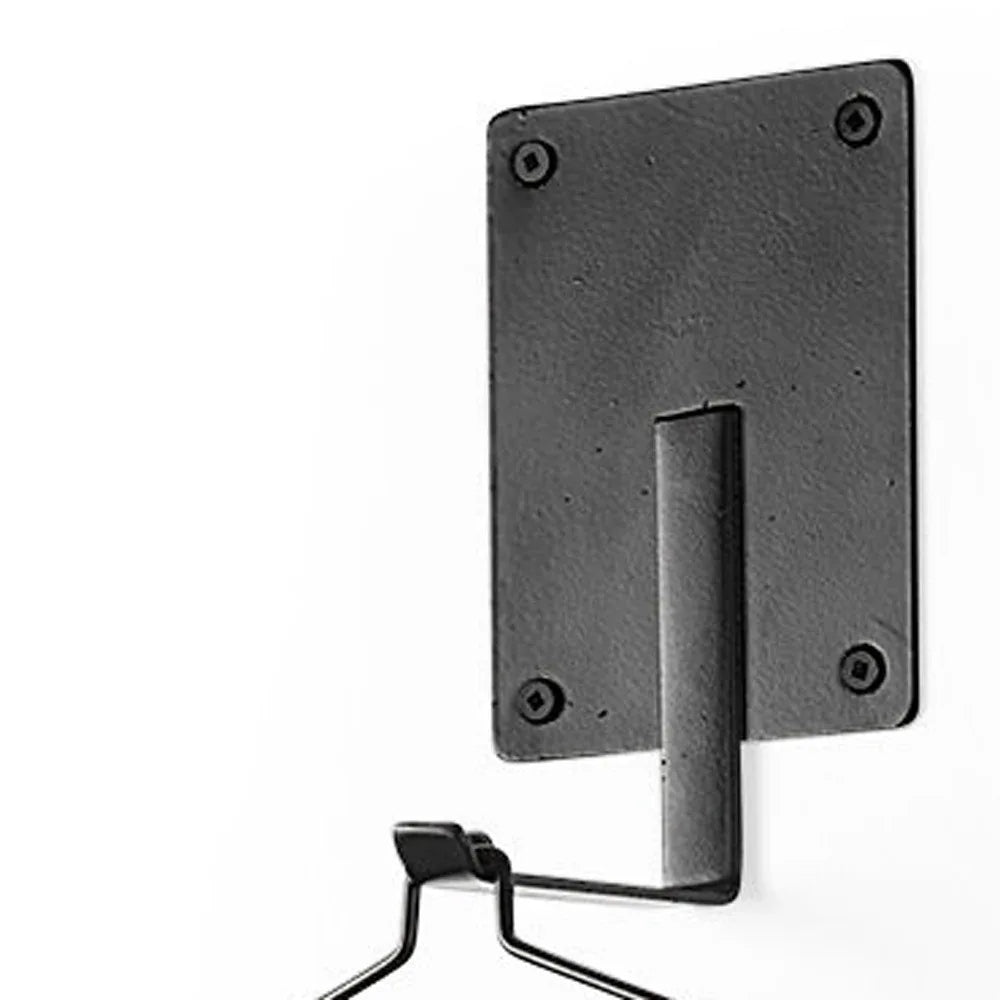 24" Black Distressed Geometric Metal Solid Wood And Glass Wall Sconce Candle Holder