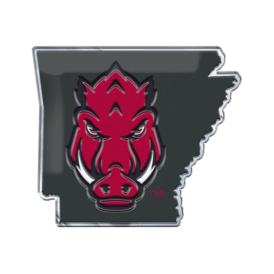 Arkansas Razorbacks Team State Aluminum Embossed Emblem - Arkansas