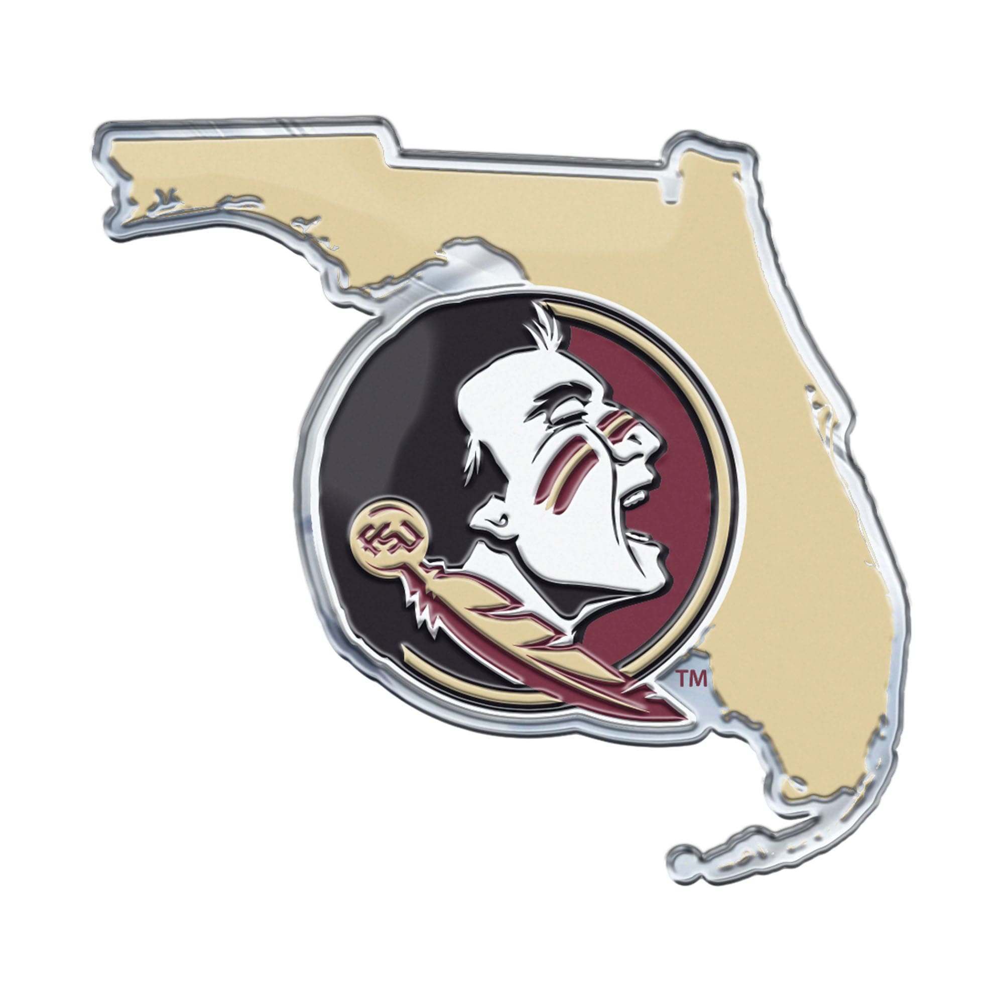 Florida State Seminoles Team State Aluminum Embossed Emblem - Florida State