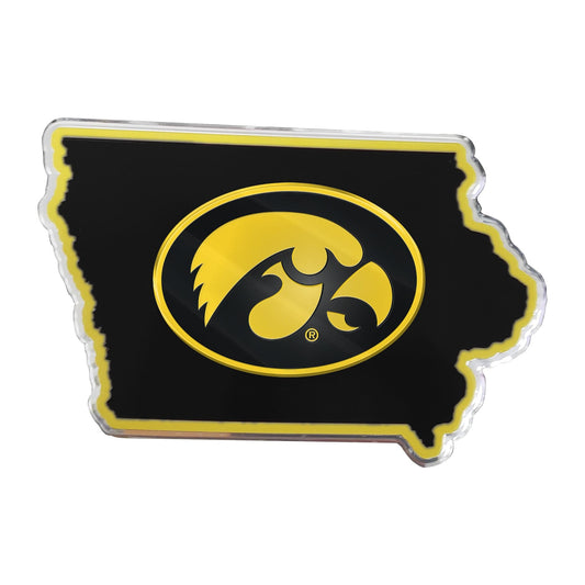 Iowa Hawkeyes Team State Aluminum Embossed Emblem - Iowa