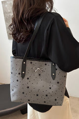 Bow Trim Polyester Tote Bag - Trendsi