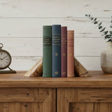 Set of Two Brown Marble Geometric Decorative Bookends - Homeroots - Flyclothing LLC