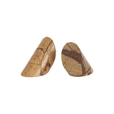 Set of Two Brown Marble Geometric Decorative Bookends - Homeroots - Flyclothing LLC