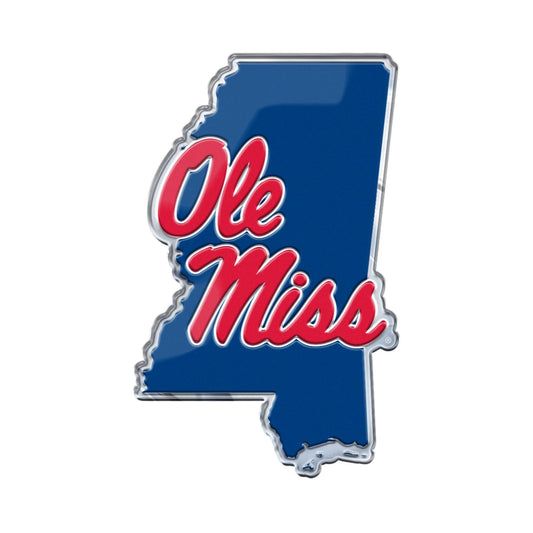Ole Miss Rebels Team State Aluminum Embossed Emblem - Ole Miss
