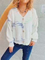 Button Up Long Sleeve Cardigan - Trendsi