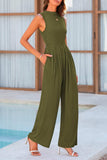 Mock Neck Sleeveless Wide Leg Jumpsuit - Trendsi - Flyclothing LLC