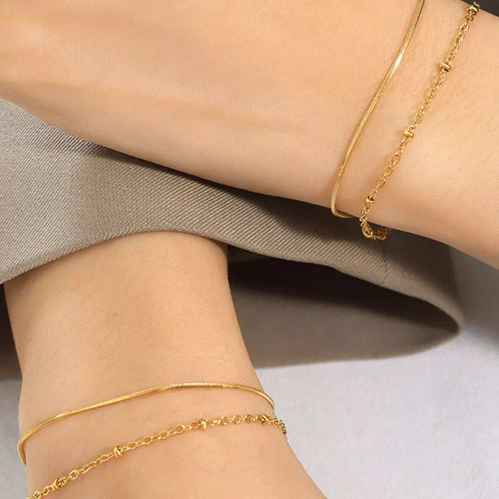 Titanium Steel Double Layered Bracelet - Trendsi - Flyclothing LLC