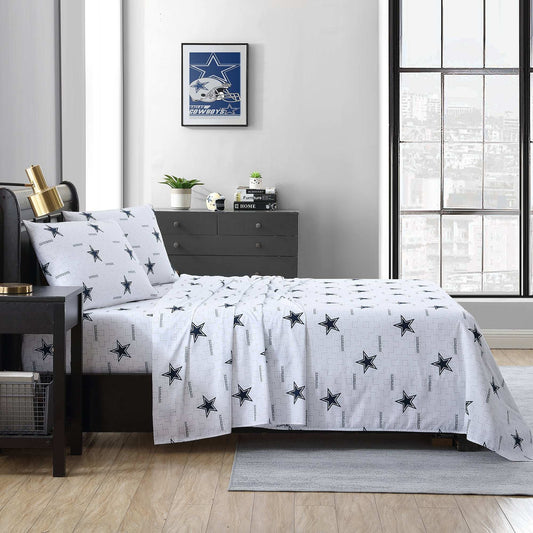Dallas Cowboys Scatter Sheet Set Full - Logo Brands - Flyclothing LLC