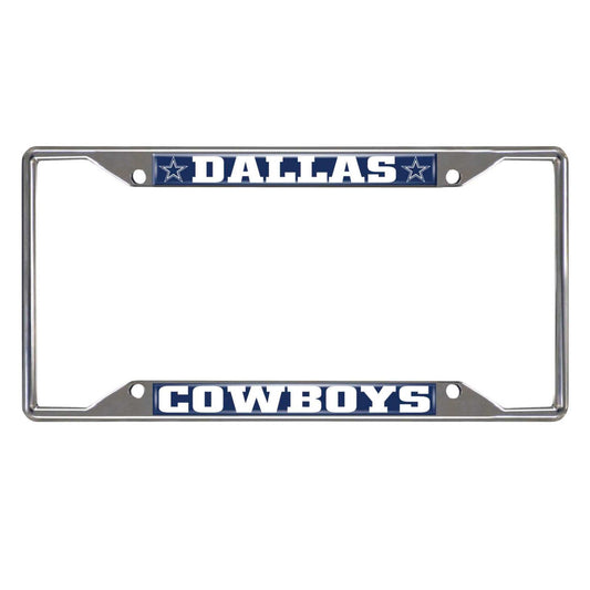 NFL - Dallas Cowboys Chrome License Plate Frame - Logo Brands - Flyclothing LLC