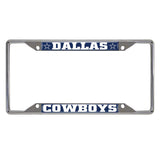 NFL - Dallas Cowboys Chrome License Plate Frame - Logo Brands - Flyclothing LLC
