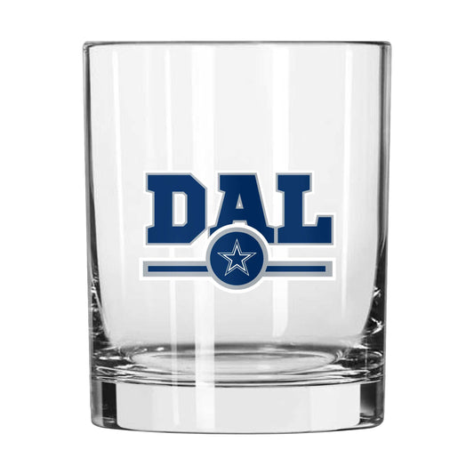 Dallas Cowboys 14oz Letterman Rock Glass - Logo Brands - Flyclothing LLC