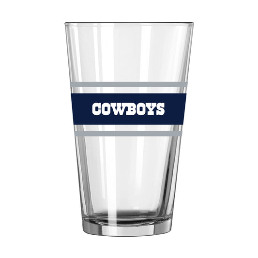 Dallas Cowboys 16oz Stripe Pint Glass - Logo Brands - Flyclothing LLC
