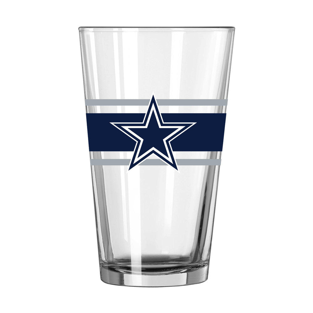 Dallas Cowboys 16oz Stripe Pint Glass - Logo Brands - Flyclothing LLC