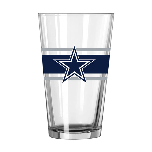 Dallas Cowboys 16oz Stripe Pint Glass - Logo Brands - Flyclothing LLC