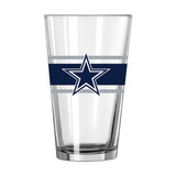 Dallas Cowboys 16oz Stripe Pint Glass - Logo Brands - Flyclothing LLC