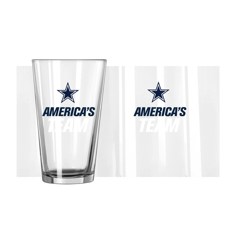 Dallas Cowboys 16oz Slogan Pint Glass - Logo Brands - Flyclothing LLC