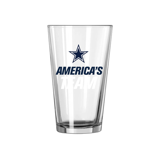 Dallas Cowboys 16oz Slogan Pint Glass - Logo Brands - Flyclothing LLC