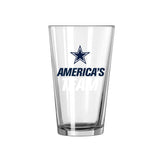 Dallas Cowboys 16oz Slogan Pint Glass - Logo Brands - Flyclothing LLC