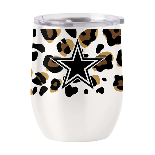 Dallas Cowboys 16oz Neutral Leopard Stainless Curved Beverage