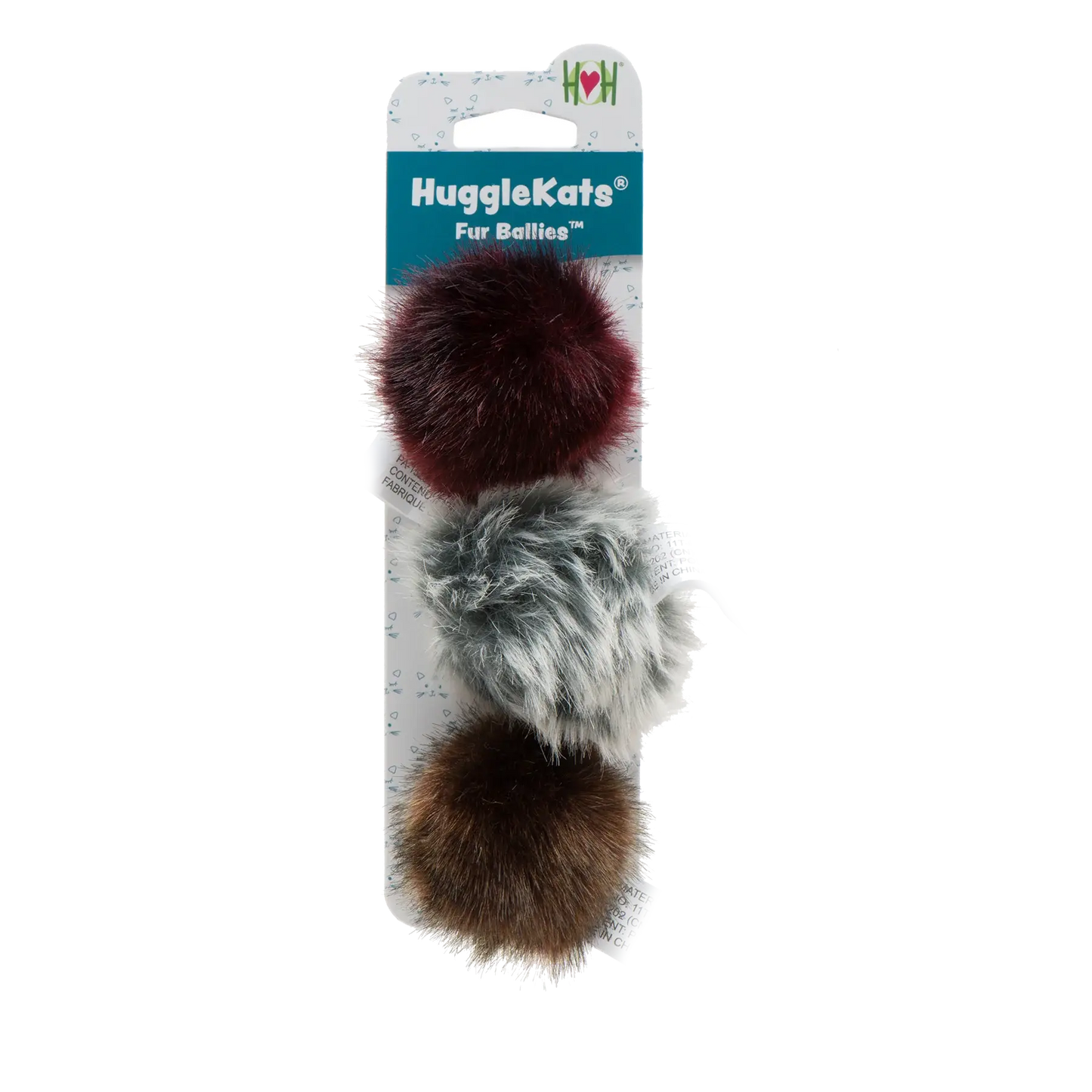 HuggleKats® Fur Ballies Cat Toys, 3 Pack - HuggleHounds - Flyclothing LLC
