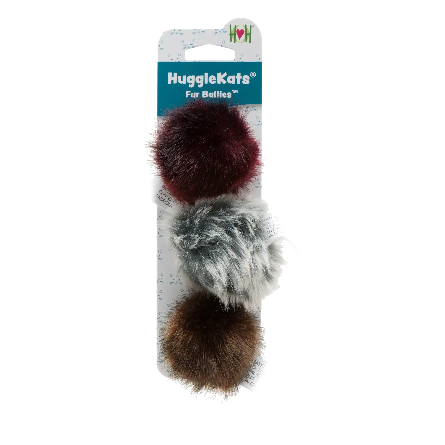HuggleKats® Fur Ballies Cat Toys, 3 Pack - HuggleHounds - Flyclothing LLC