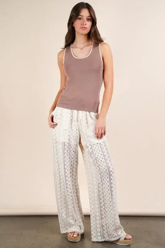 VERY J Blanket Style Sleeveless Knit Tank - Trendsi - Flyclothing LLC