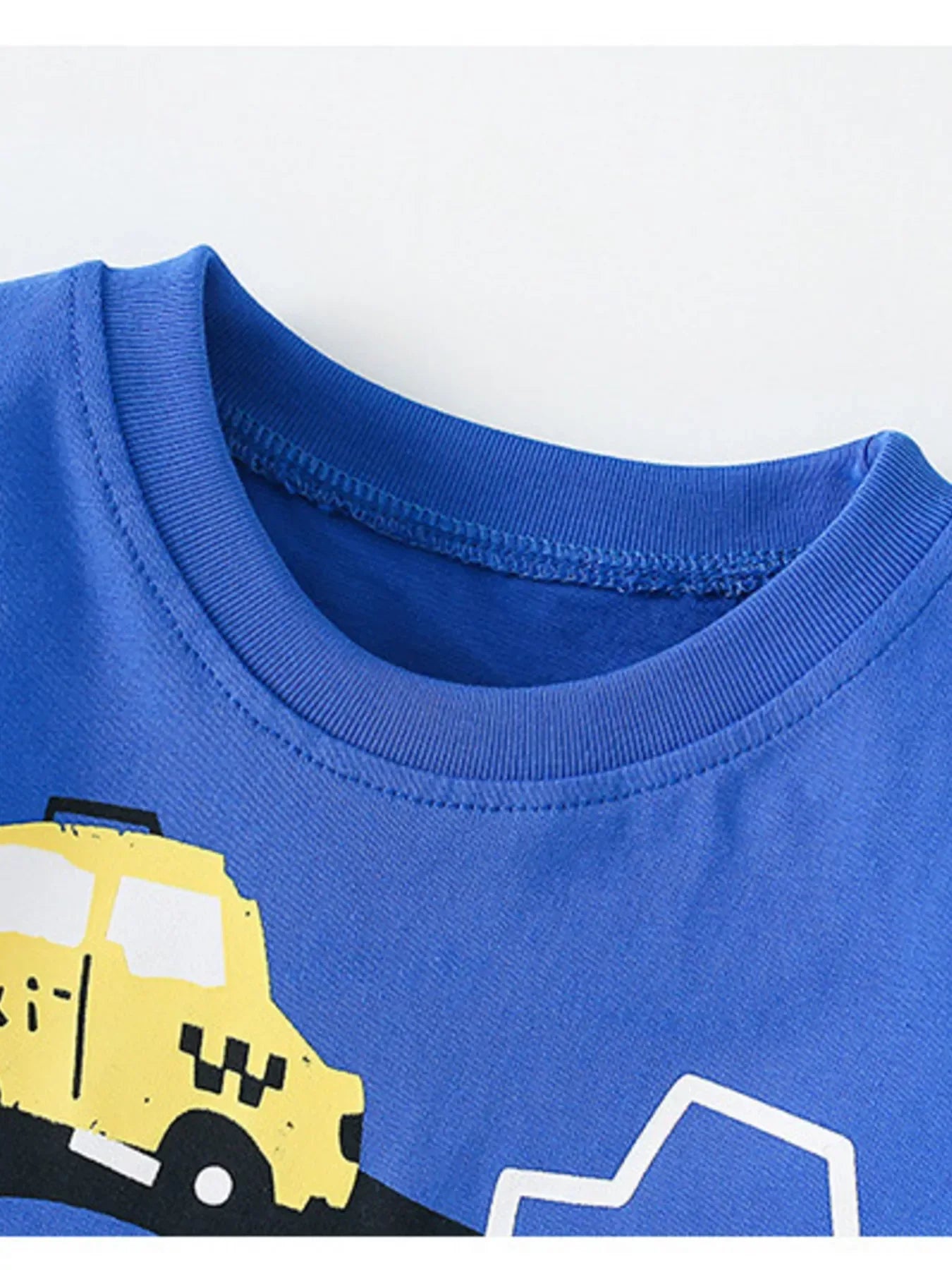 Children's Vehicle Print Crew Neck Short Sleeve T-Shirt - Trendsi - Flyclothing LLC