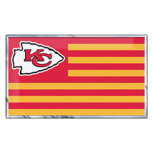 Kansas City Chiefs State Flag Aluminum Embossed Emblem - Kansas City Chiefs