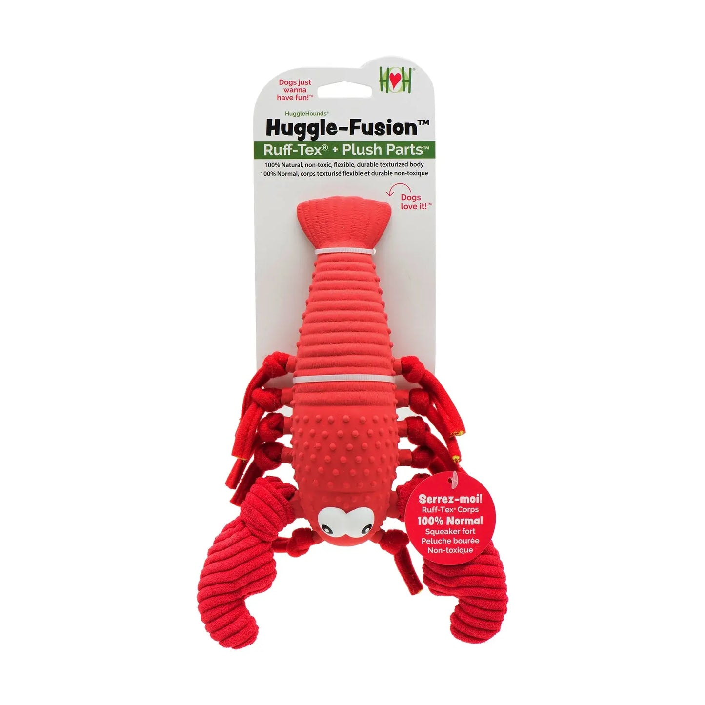 Huggle-Fusion® McCracken Lobsta Plush & Latex Dog Toy - HuggleHounds - Flyclothing LLC