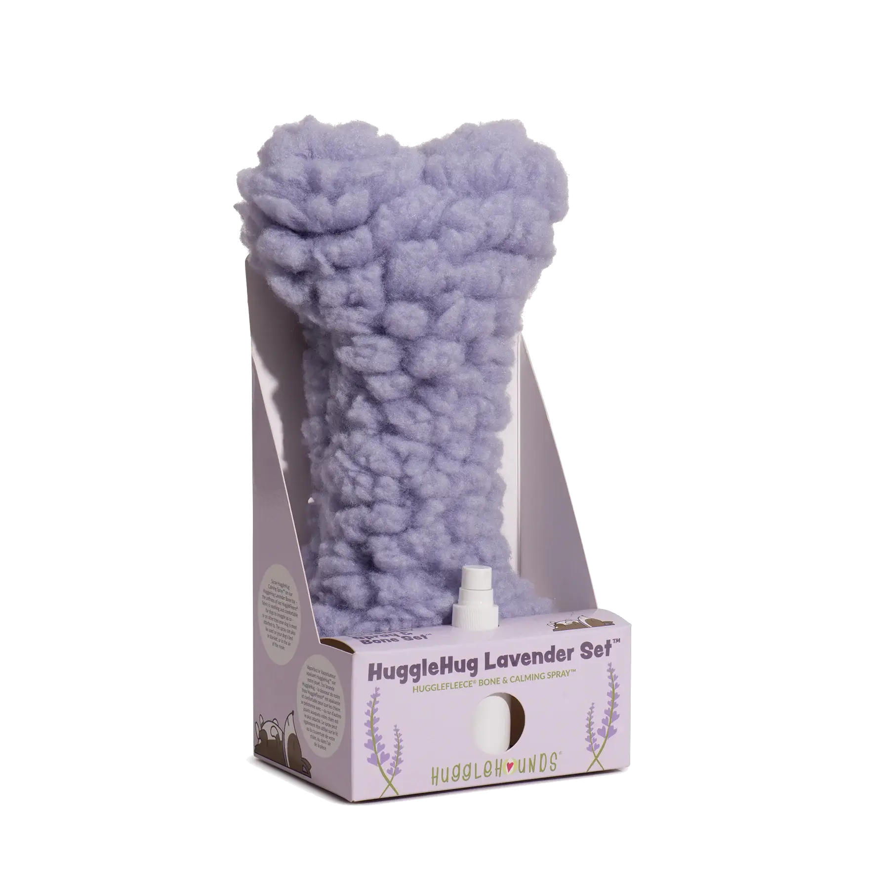 HuggleHug™ Lavender Bone & 2oz Calming Spray Dog Toy Set - HuggleHounds - Flyclothing LLC
