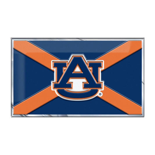 Auburn Tigers State Flag Aluminum Embossed Emblem - Auburn