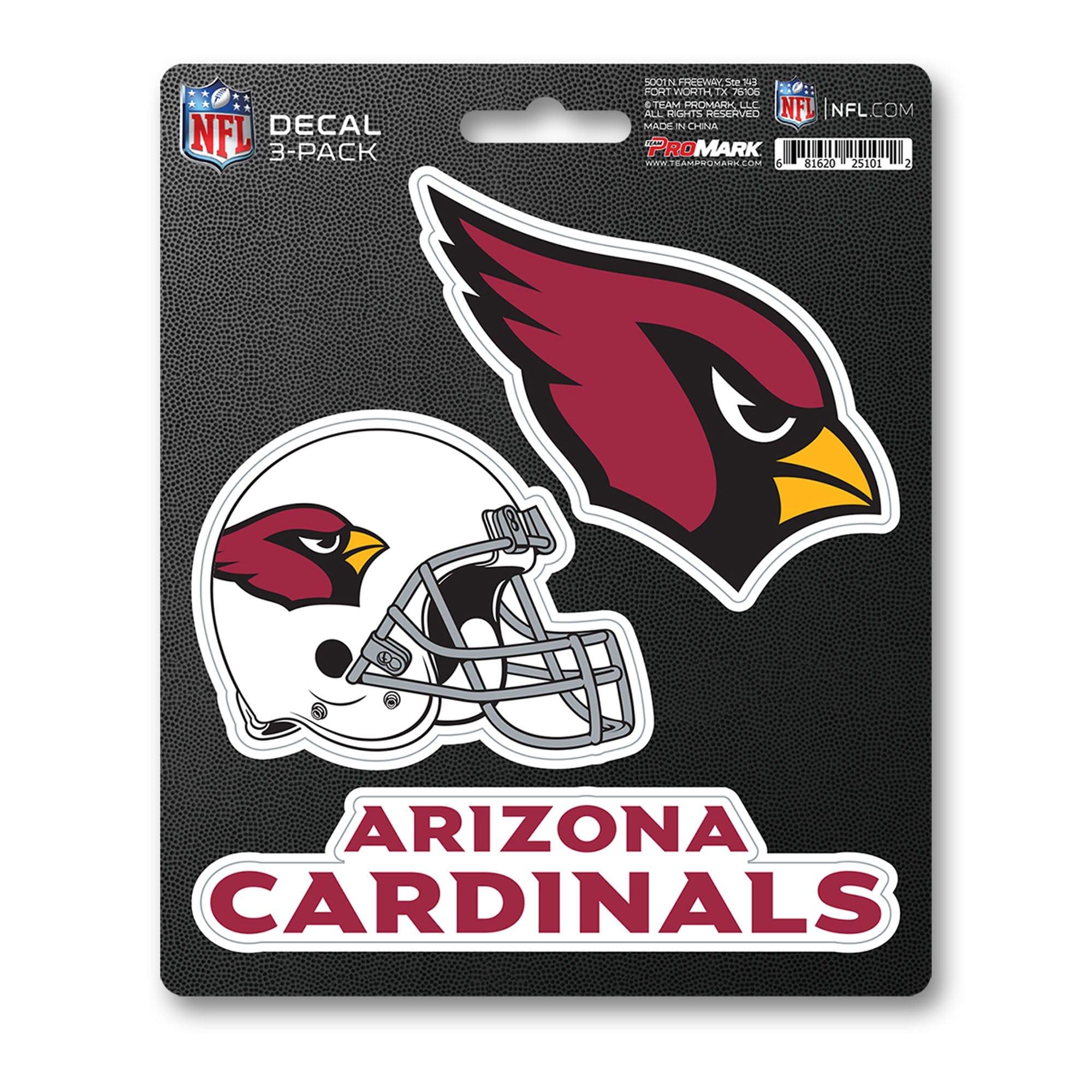 Arizona Cardinals 3 Piece Decal Sticker Set - Arizona Cardinals