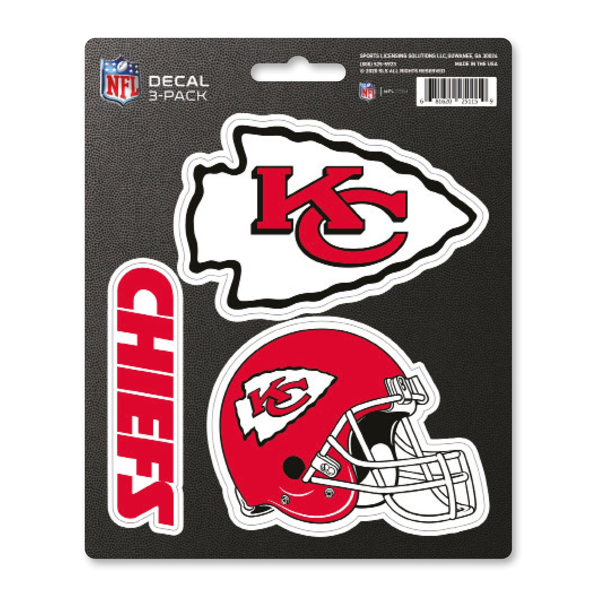 Kansas City Chiefs 3 Piece Decal Sticker Set - Kansas City Chiefs