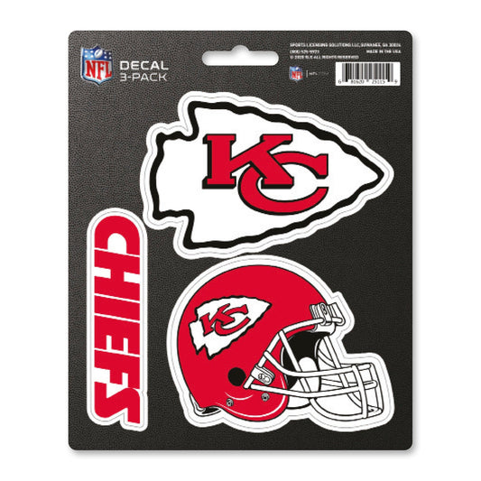 Kansas City Chiefs 3 Piece Decal Sticker Set - Kansas City Chiefs