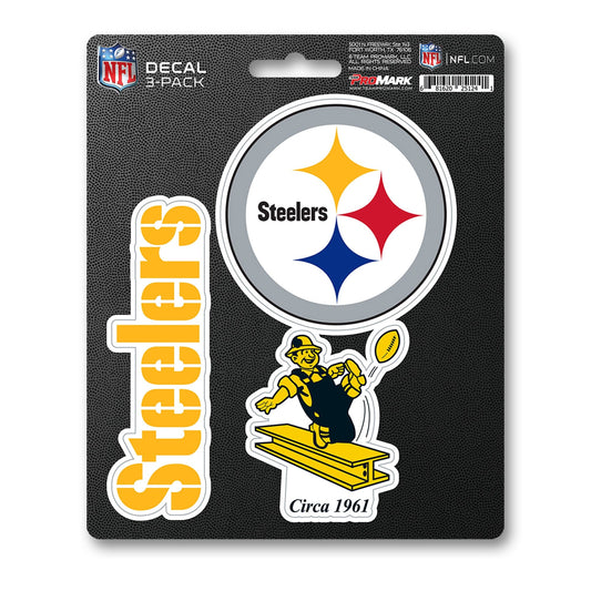 Pittsburgh Steelers 3 Piece Decal Sticker Set - Pittsburgh Steelers